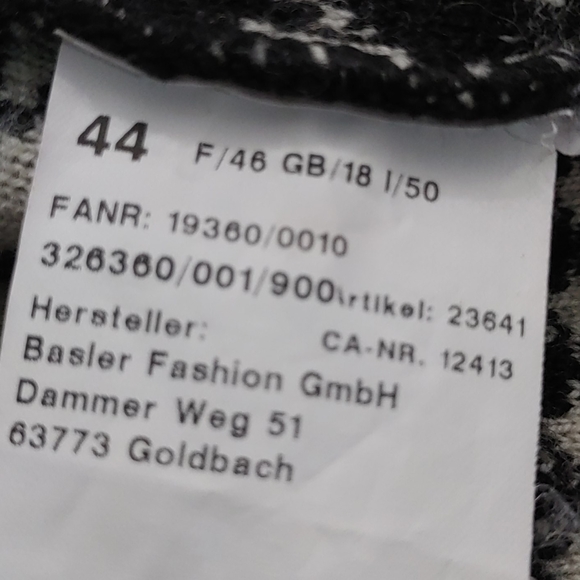 Basler knit Cardigan Black/White Size 44 or 16/18 - Picture 16 of 16